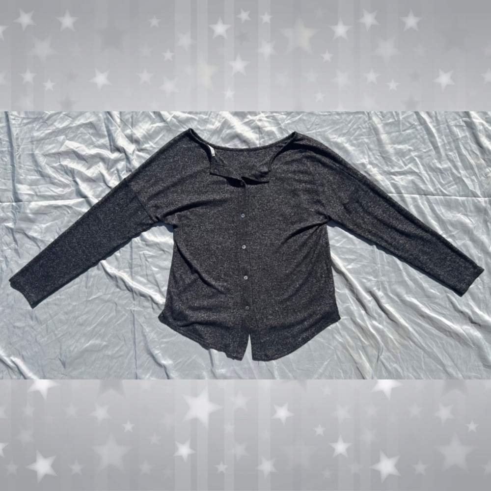 Button-Up Gray Cardigan
